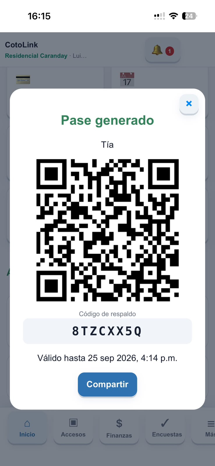 Pase QR CotoLink